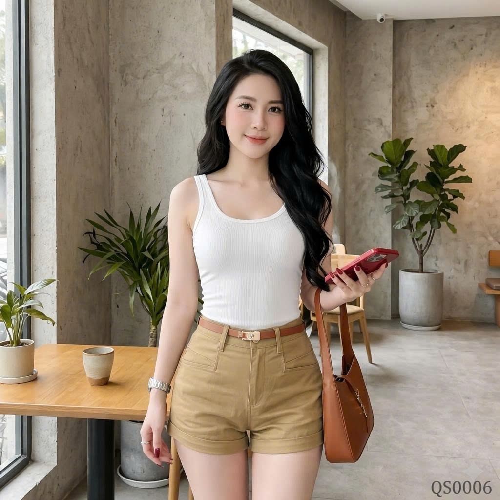 Quần short sooc ngắn jean denim bò ôm kèm đai cam HiNa QCCC QCL1 QS0006 #81281