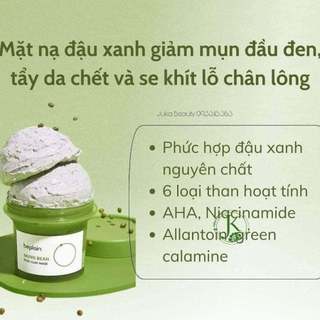 Mặt nạ đất sét Beplain Mung Bean Pore Clay Mask 120ml đậu xanh se khít lỗ chân lông giảm mụn đầu đen