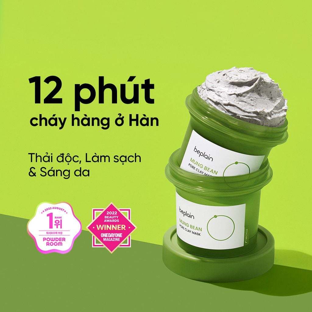 Mặt nạ đất sét BEPLAIN X LeoJ giảm mụn đầu đen, se khít lỗ chân lông nhìn tự nhiên sạch sâu 120ml