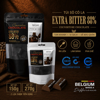 Socola Đen ExtraBitter 88% Cacao EasyHomemade Rất đắng Rất Ít Ngọt Làm Bánh Ganache Bonbon Phủ Bánh