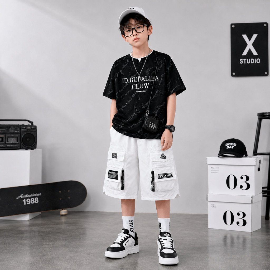 ÁO PHÔNG CỔ V 2 lớp Cho Bé Trai 17-60kg, Chất Cotton Thấm hút tốt, Mềm Mịn, Thoáng Mát, phong cách Hàn