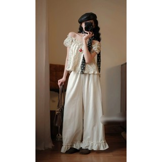 Áo trễ vai hoa nhí Loại 1 thiết kế viền bèo tay bồng siêu xinh, Áo kiểu nữ vintage basic trẻ trung