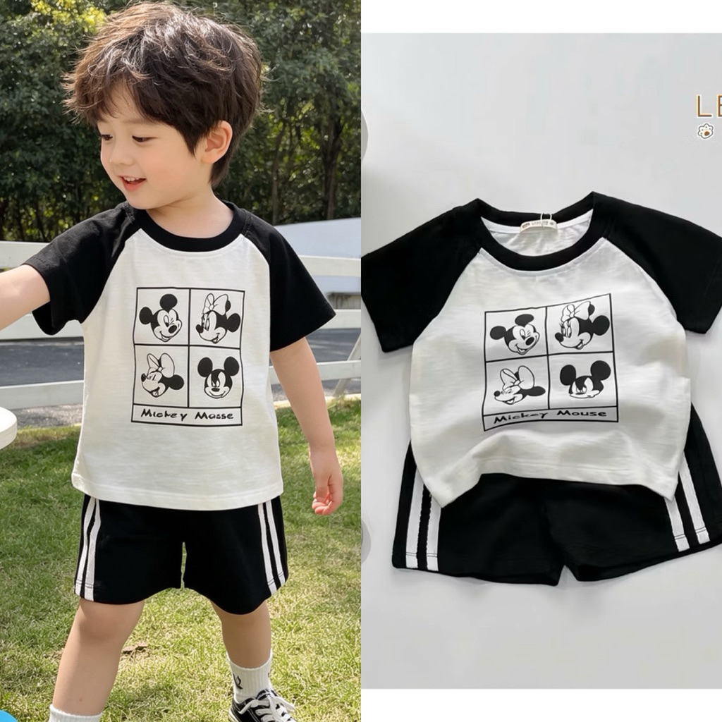 Bộ Cộc Tay Bé Trai Beemo Mùa Hè Thoáng Mát Nhiều Mẫu Size 80-130 (9-24kg)