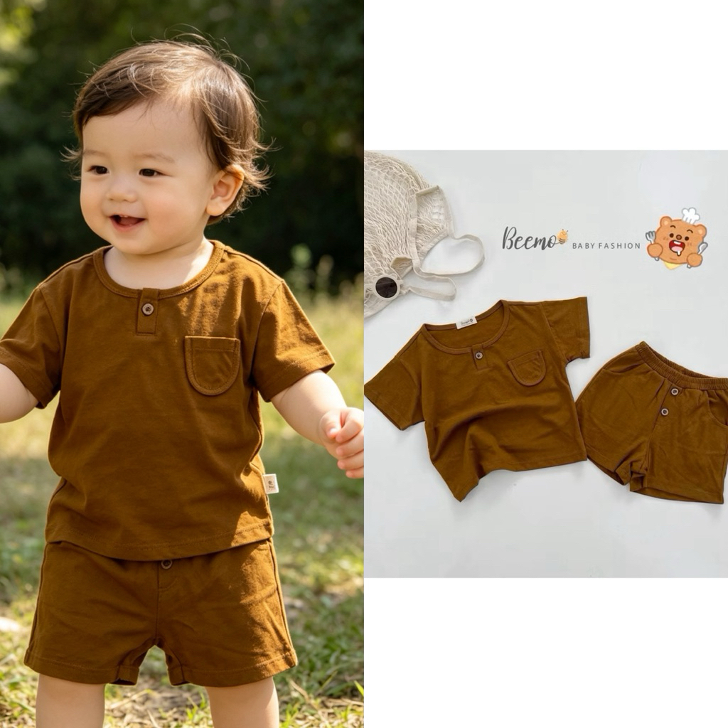 Bộ Cộc Tay Bé Trai Beemo Mùa Hè Thoáng Mát Nhiều Mẫu Size 80-130 (9-24kg)