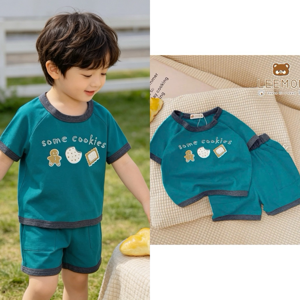 Bộ Cộc Tay Bé Trai Beemo Mùa Hè Thoáng Mát Nhiều Mẫu Size 80-130 (9-24kg)