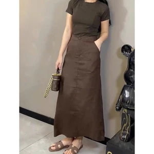 𝗖𝗮𝗶𝗹𝘆 𝗟𝗶𝗻𝗲𝗻 - Chân Váy linen xẻ sau