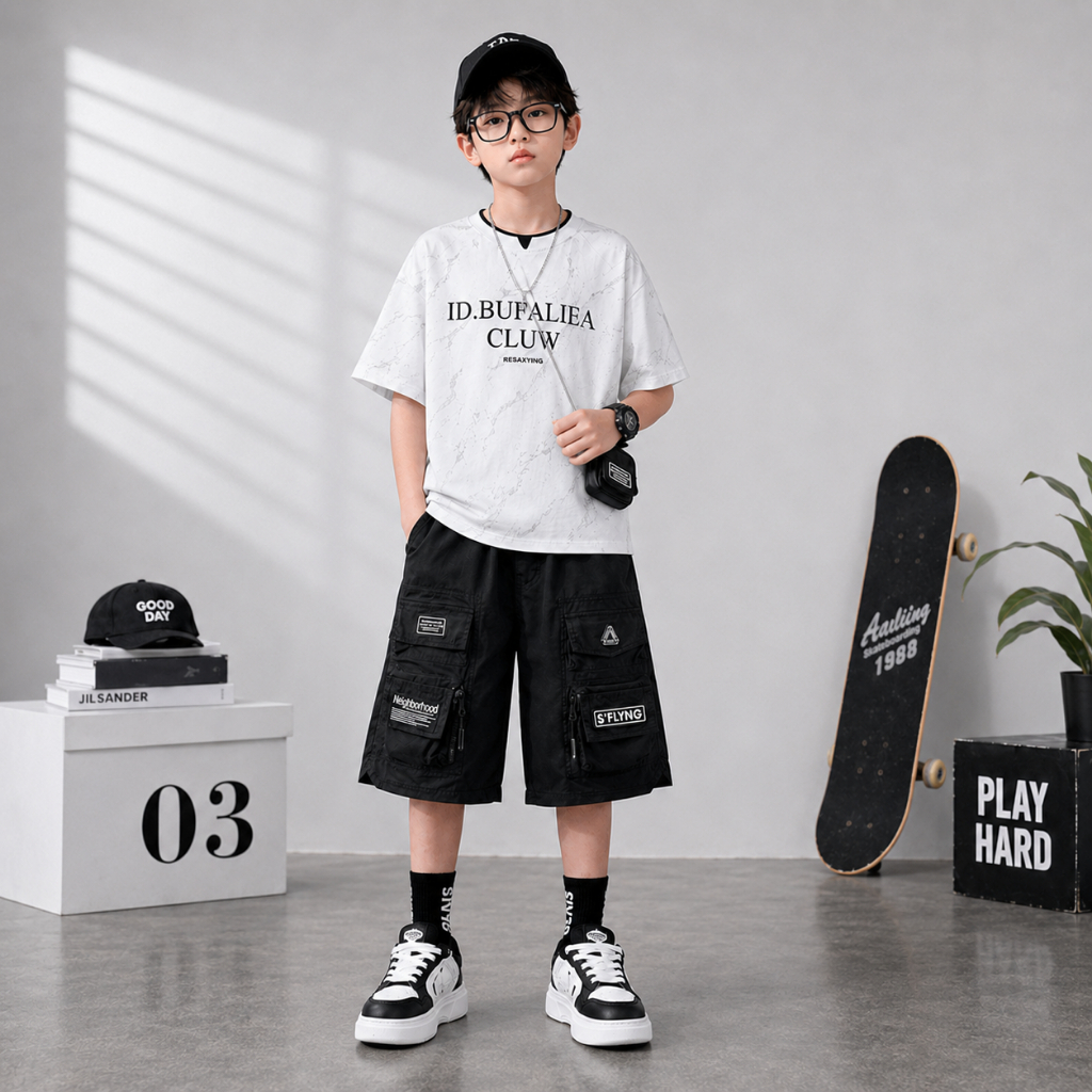 ÁO PHÔNG CỔ V 2 lớp Cho Bé Trai 17-60kg, Chất Cotton Thấm hút tốt, Mềm Mịn, Thoáng Mát, phong cách Hàn