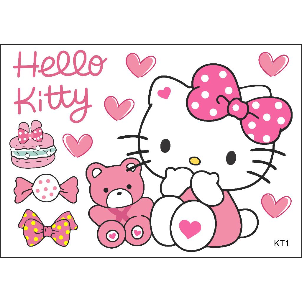 Set Decal Hello Kitty A4 Dán Xe Máy, Ô Tô – Chống Nước