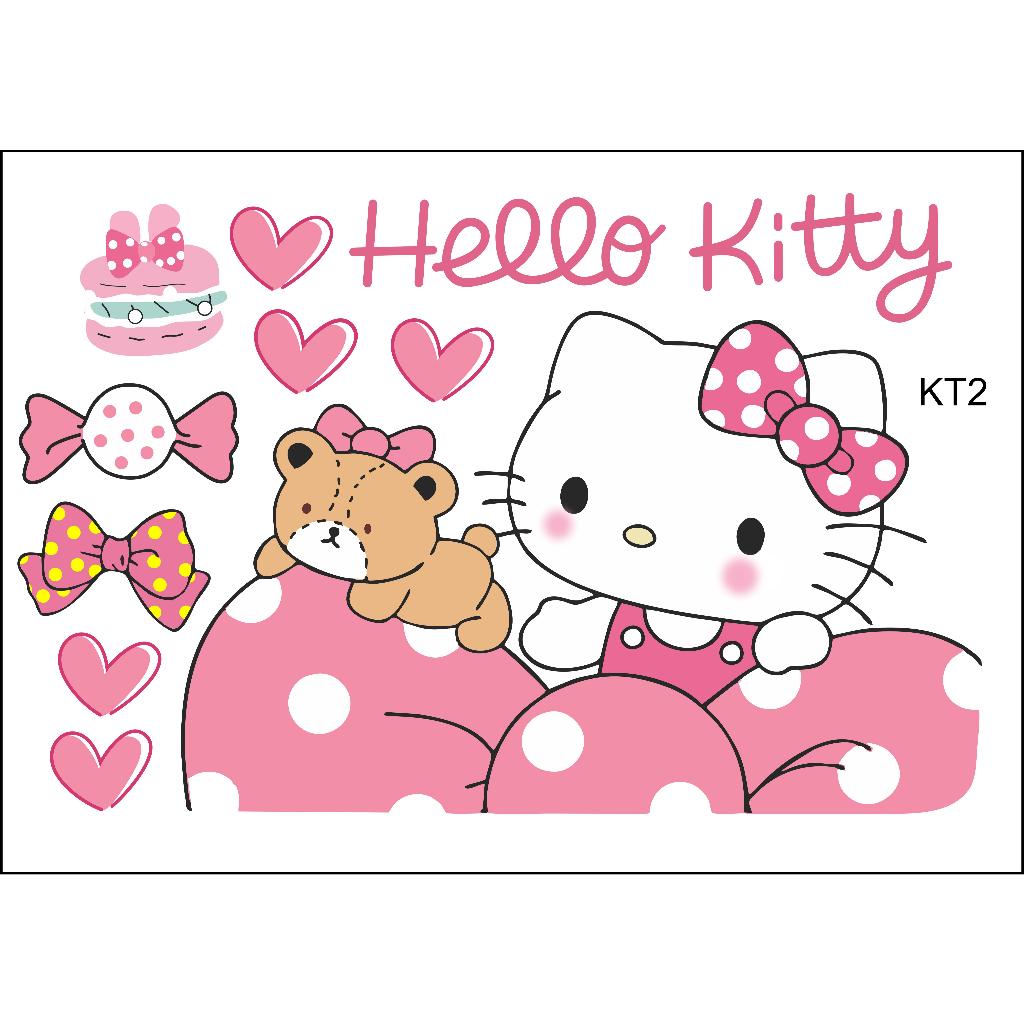 Set Decal Hello Kitty A4 Dán Xe Máy, Ô Tô – Chống Nước