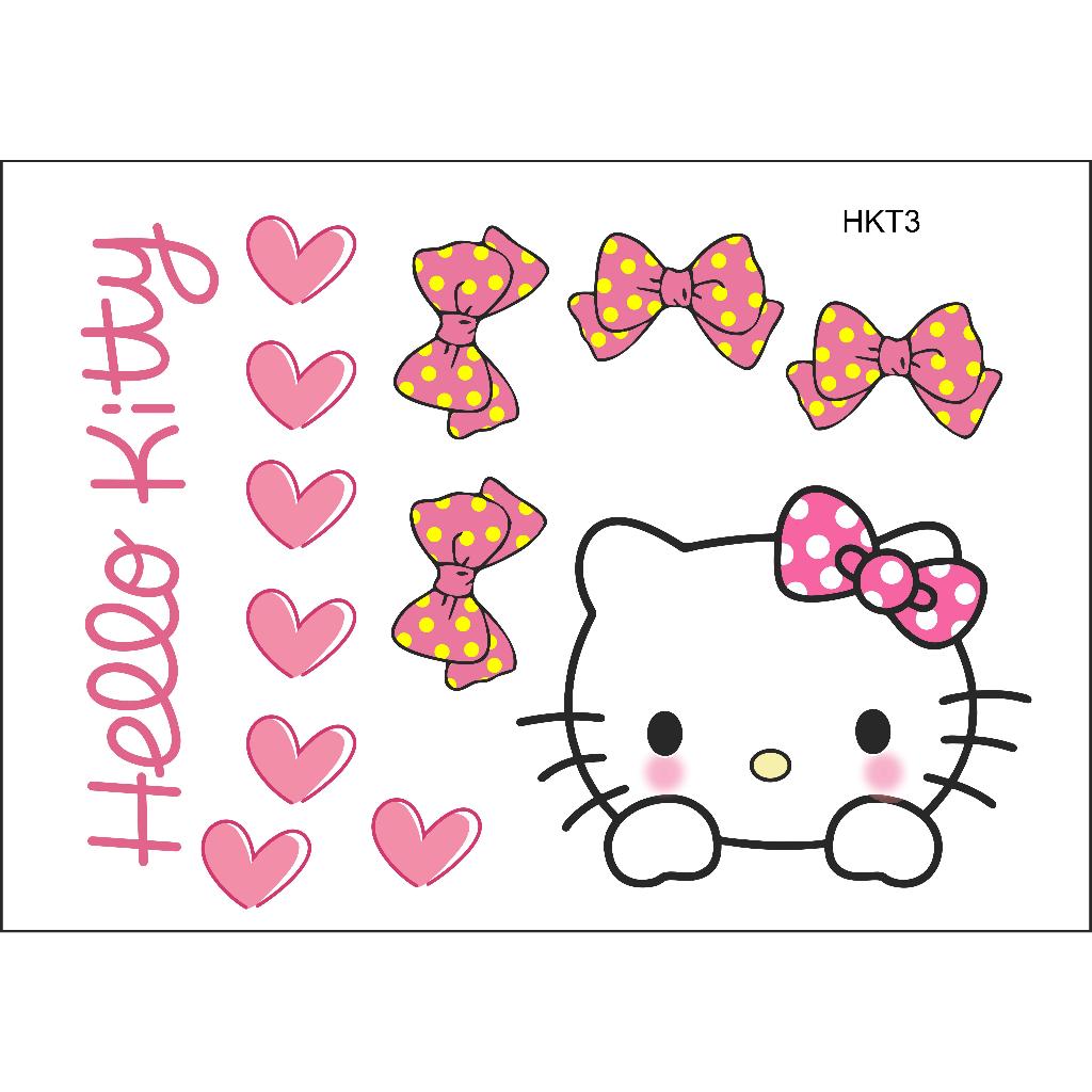 Set Decal Hello Kitty A4 Dán Xe Máy, Ô Tô – Chống Nước