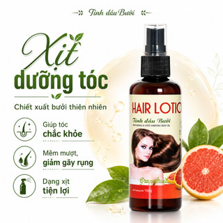 [TẶNG LƯỢC BÍ] Tinh dầu bưởi xịt tóc Ngân Bình 100ml - Hair Lotion giảm rụng, có B5
