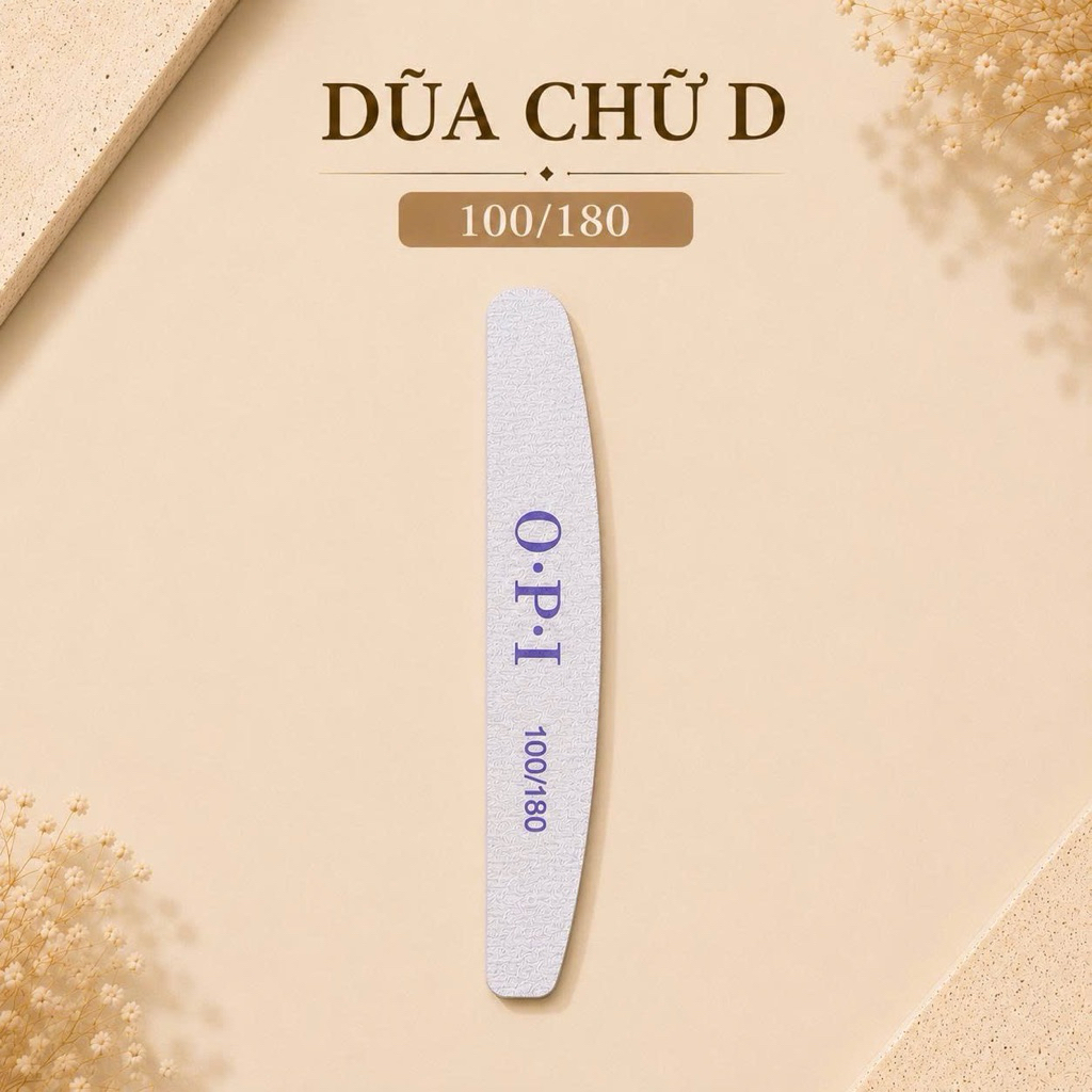 Dũa Nail OPI 100/180 Cao Cấp Dũa Cong/Dũa Thẳng/Dũa Chữ D Tạo Form Móng Chuyên Dụng Nail - ND2