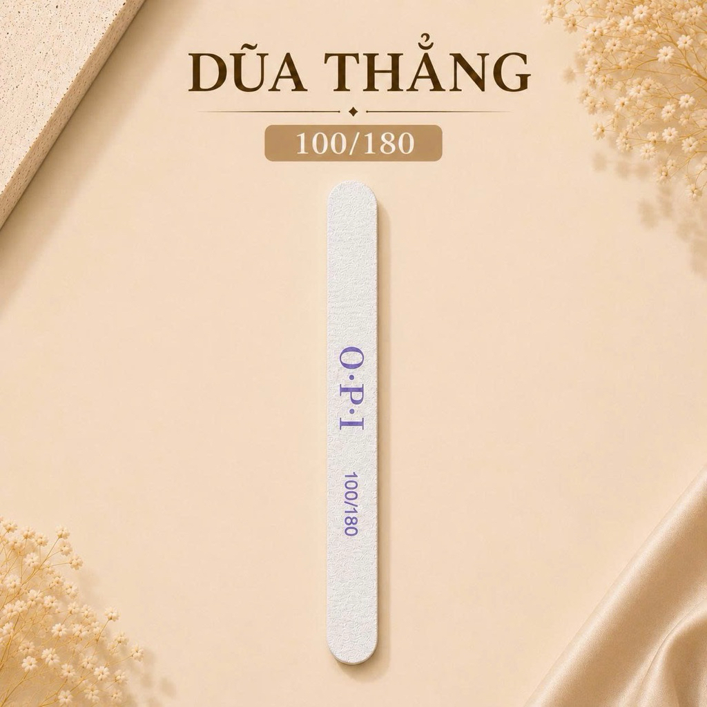 Dũa Nail OPI 100/180 Cao Cấp Dũa Cong/Dũa Thẳng/Dũa Chữ D Tạo Form Móng Chuyên Dụng Nail - ND2