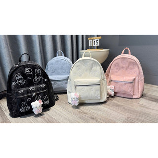 [LM2583] Balo Da Nhung Thỏ Tai Dài Hello Kitty Thêu Hình Đi Học Size 40 Tặng Kèm Móc Charm Kitty Cho Học Sinh Sinh Viên