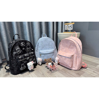 [LM2583] Balo Da Nhung Thỏ Tai Dài Hello Kitty Thêu Hình Đi Học Size 40 Tặng Kèm Móc Charm Kitty Cho Học Sinh Sinh Viên