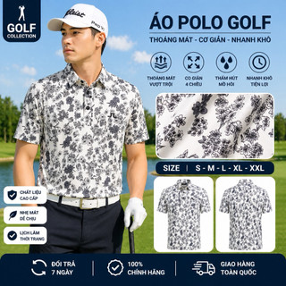 Mẫu áo golf hoạ tiết hoa cuốn hút ,thun lạnh mát không nhăn cực kỳ thoải mái và co dãn