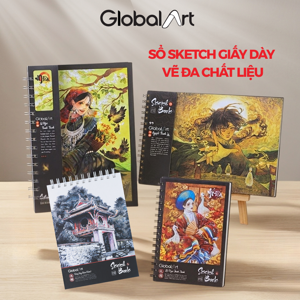 [Giảm 10K] Sổ Vẽ a Chất Liu Global Art 190/230gsm A4 A5 S Sketch 30 Tự Giấy Sần Không K Tẩy Giấy Vẽ Chuyên Nghiệp