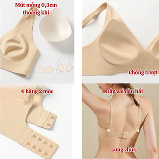 Áo Lót Đúc Su Tàng Hình Hai Dây Mút Mỏng Không Gọng Che Ngấn Lưng Chống Xệ Định Hình Ngực BRA21