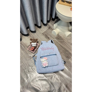 [LM2584] Balo Da Nhung in Chấm Bi Cdiktod Đi Học Size 40 Tặng Kèm Móc Charm Kitty Dễ Thương Cho Học Sinh Sinh Viên