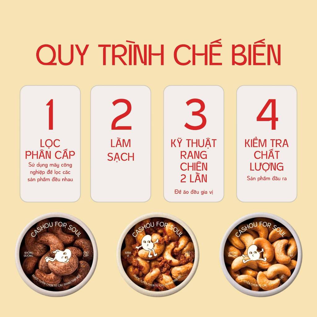 Hạt Điều Rang Hữu Cơ Tỏi Ớt Nguyên Hạt Cashou – Hạt Điều Bình Phước Giòn Bùi, Giàu Dinh Dưỡng