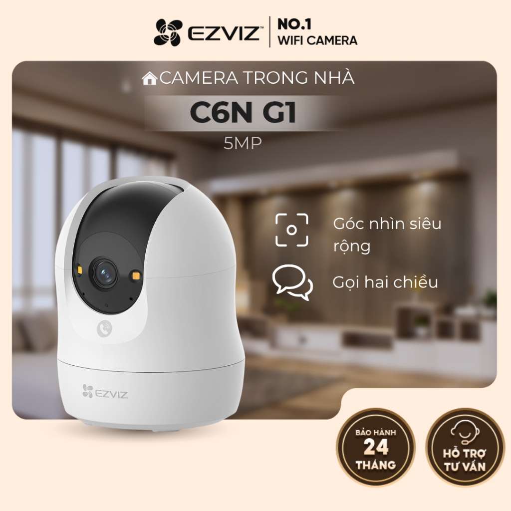 Camera EZVIZ Wifi Trong Nhà C6N G1 5MP 3K - Hàng chính hãng