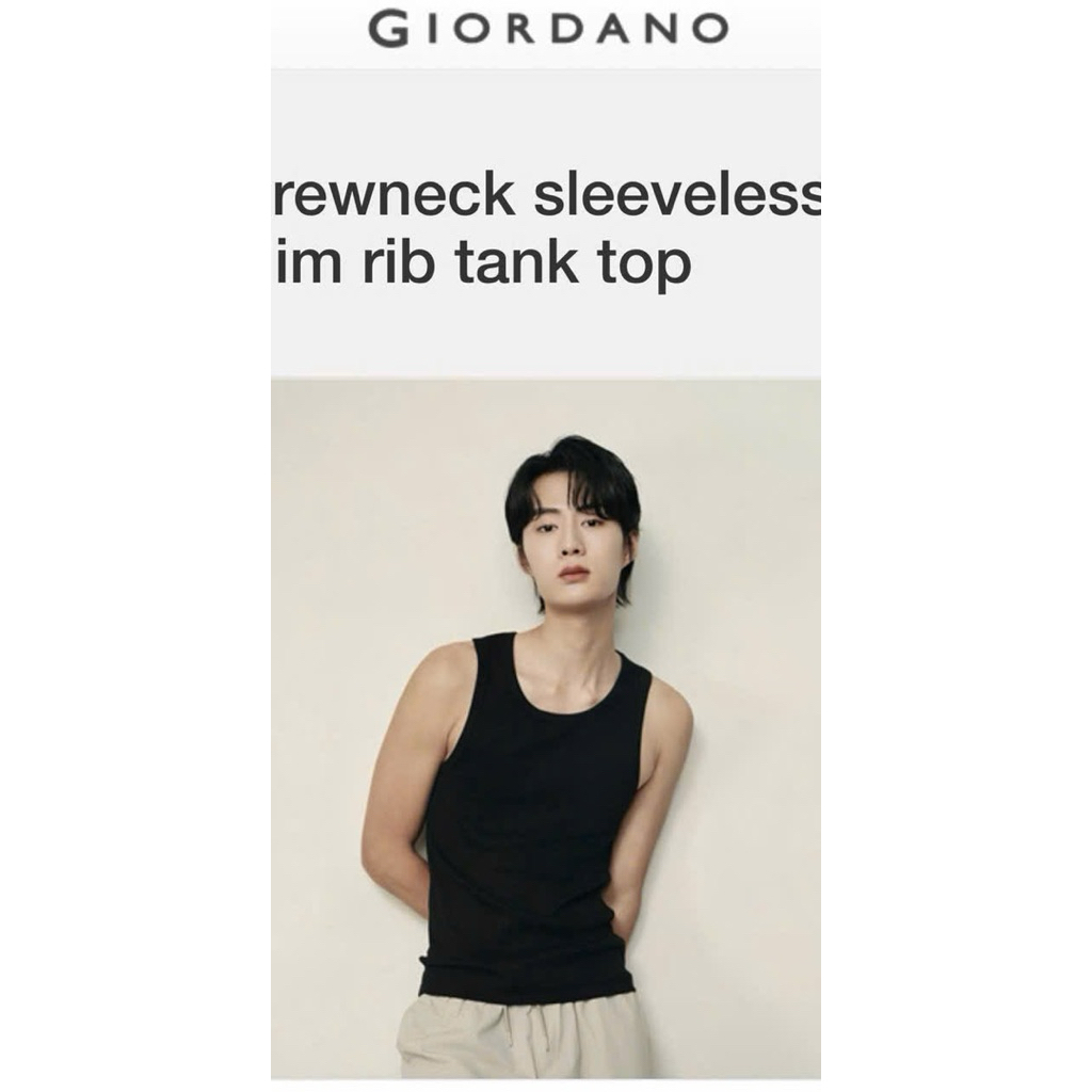 Áo ba lỗ tank top Giordano Cotton xuất dư