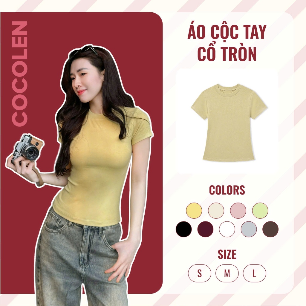 Áo Cộc Cổ Tròn Cocolen - Chất Liệu Cotton Rib Hàn Dày - Cao Cấp Co Giãn Thoáng Mát - Mặc 4 Mùa #A060