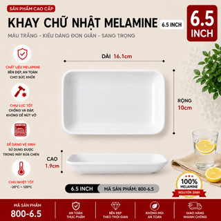 Đĩa Phíp ( Melamine A5 ) Cao Cấp Trắng Sang Trọng Bền Đẹp Không Xước - Ố  800-6.5
