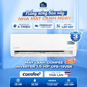 Máy Lạnh Comfee Inverter 1.5 HP CFS-13VGX | Tiết Kiệm Điện E-Max | Hàng Chính Hãng