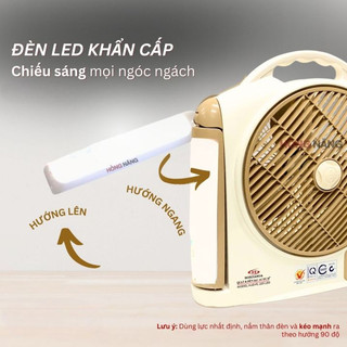 [ HỎA TỐC] Quạt sạc tích điện dạng hộp AC&DC 10 inch Honjianda FL223 1 bình - có đèn LED & USB.