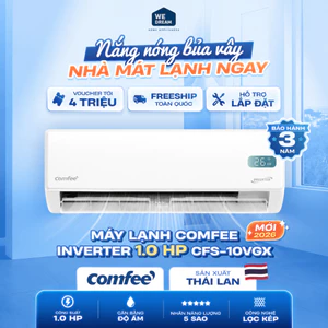 Máy Lạnh Comfee Inverter 1.0 HP CFS-10VGX | Tiết Kiệm Điện E-Max | Hàng Chính Hãng