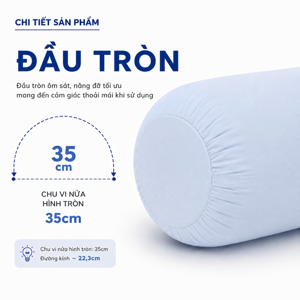 Vỏ gối ôm cotton hàn quốc 35 x 100 cm mềm mịn thoáng mát thấm hút mồ hôi - EMPIRE | Bedding & Decor