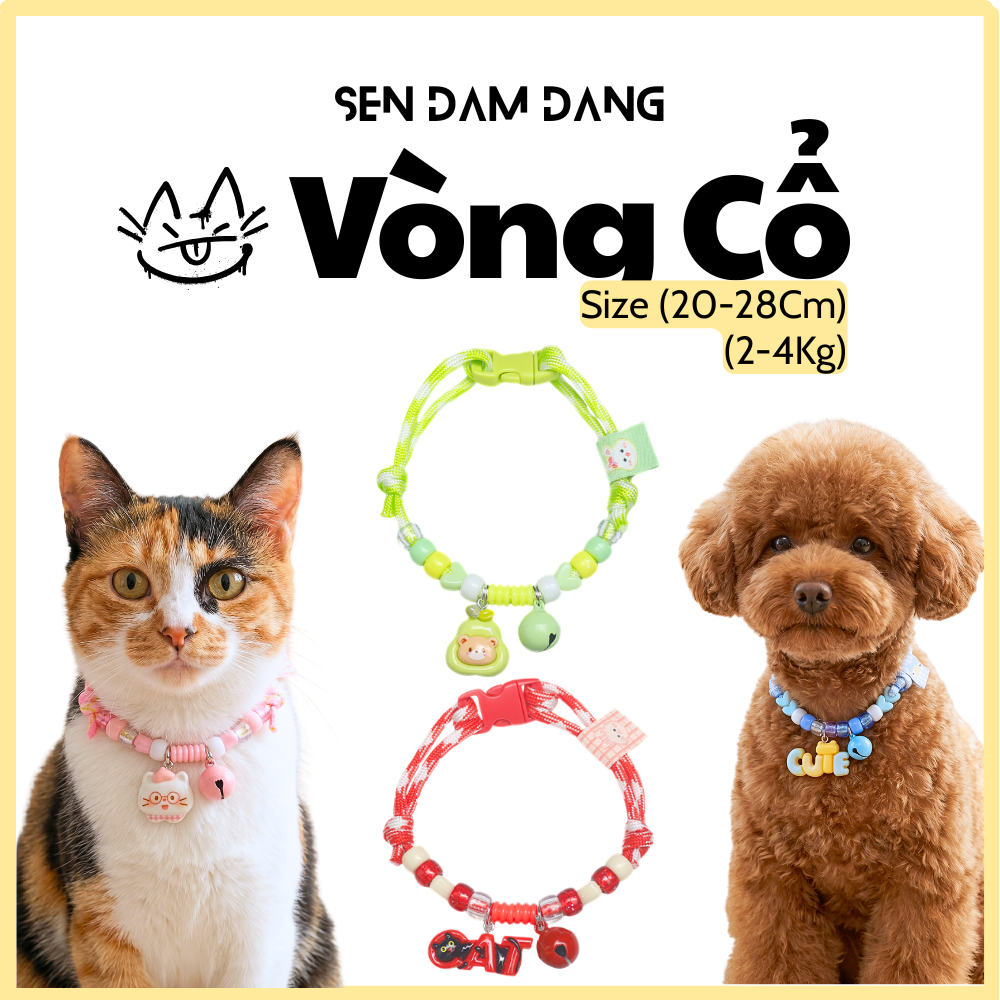 Vòng Cổ Dây Dù Cho Cún Mèo Size 20-28cm (2-4kg)