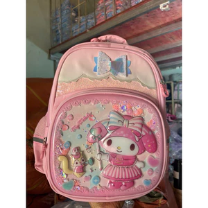Balo Học Sinh Bé Gái Hoạt Hình Cinnamoroll Dễ Thương Chống Gù Chống Nước Size 29x20x38.5cm Cho Bé Lớp 1-3