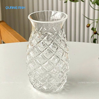 SET 6 Ly Thủy Tinh Đẹp Họa Tiết QUẢ DỨA 480ML |Cốc Uống Nước Chịu Nhiệt Tốt Chuyên DECOR Quán Cà Phê