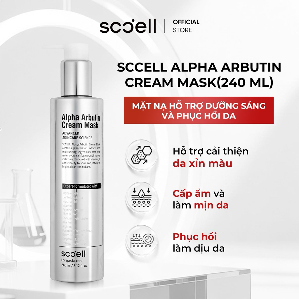 Mặt Nạ Dưỡng Sáng SCCELL Alpha Arbutin Cream Mask - Hỗ Trợ Dưỡng Ẩm Và Phục Hồi Da 240ml_80027