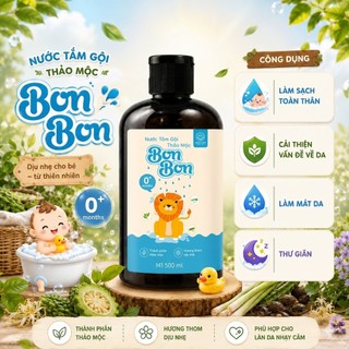 Nước Tắm Gội Thảo Mộc Cho Bé Hỗ Trợ Giảm Mẩn Ngứa, Rôm Sảy, Hăm Tã Cho Bé Sơ Sinh Home Care 500ml