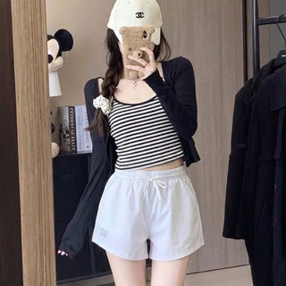 Quần Đùi Nữ Có Túi Viền Phản Quang Cạp Chun Dây Rút Form Rộng Vải Si Thoáng Mát