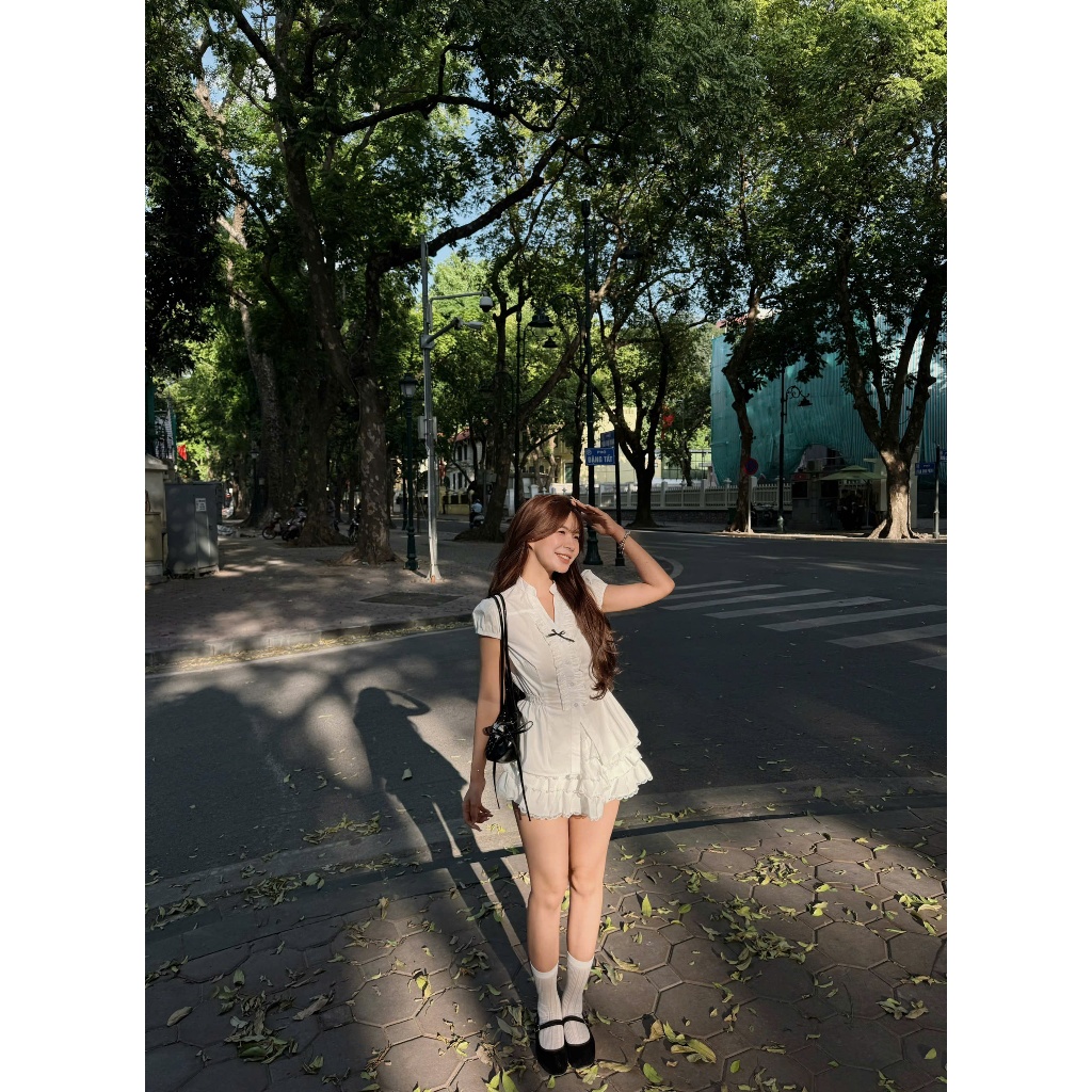 Liz Top (TSW) Áo thô cổ trụ chiết eo đính nơ Nữ the.sweaterweather