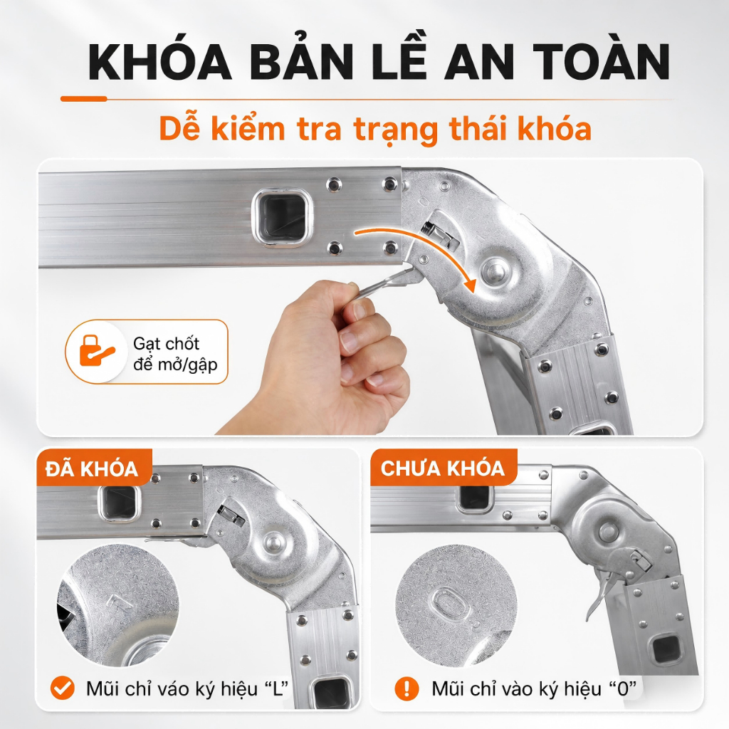Thang nhôm gấp 4 đoạn thang nhôm rút thang nhôm chữ a thang gấp gọn chịu tải 500kg Phù hợp cho các công trình xây dựng