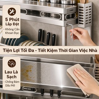 LOADNIX Kệ Bát Đĩa Thông Minh Inox 304 Cao Cấp Kệ Để Chén Đĩa Đa năng sử dụng