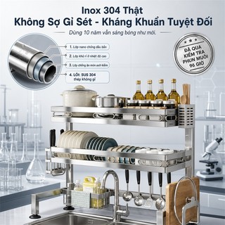 LOADNIX Kệ Bát Đĩa Thông Minh Inox 304 Cao Cấp Kệ Để Chén Đĩa Đa năng sử dụng