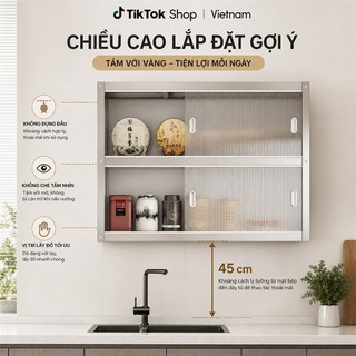LOADNIX Tủ bếp treo tường inox 304 Kệ inox chống bụi Phù hợp nhà bếp, phòng khách & tiết kiệm không gian