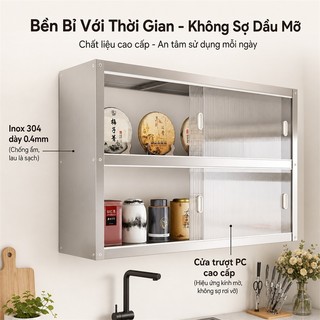 LOADNIX Tủ bếp treo tường inox 304 Kệ inox chống bụi Phù hợp nhà bếp, phòng khách & tiết kiệm không gian