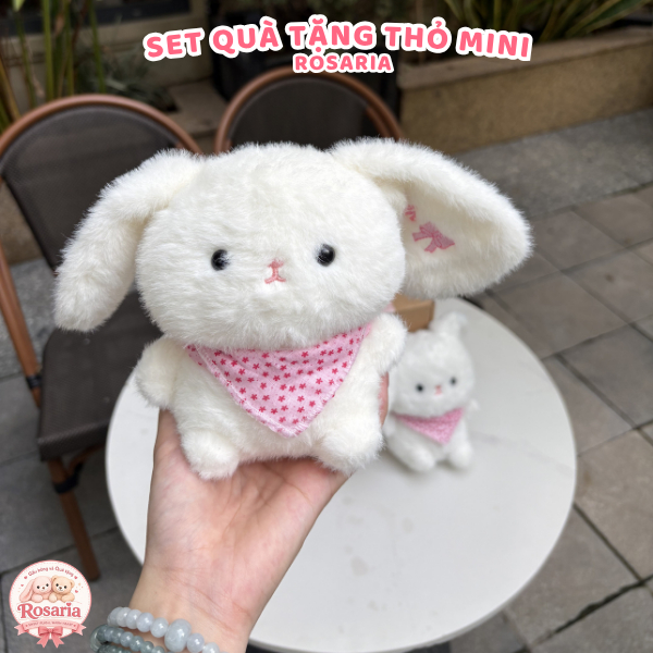 Set Quà Tặng Thỏ Mini Thêu Tên Theo Yêu Cầu – Gấu Bông Thỏ Cute Kèm Thiệp Và Hộp Quà Cao Cấp