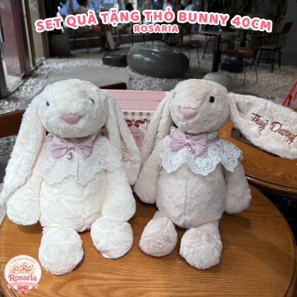 Set Quà Tặng Thỏ Bunny 40cm Thêu Tên Theo Yêu Cầu – Gấu Bông Cao Cấp Kèm Thiệp & Hộp Quà Sang Trọng
