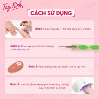 Set 5 Cọ Chấm Bi Nail 2 Đầu Đa Năng - Dụng Cụ Vẽ Hoa, Chấm Bi, Trang Trí Móng Chuyên Nghiệp