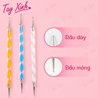 Set 5 Cọ Chấm Bi Nail 2 Đầu Đa Năng - Dụng Cụ Vẽ Hoa, Chấm Bi, Trang Trí Móng Chuyên Nghiệp