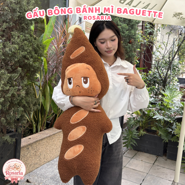 Gấu Bông Baguette 50cm 70cm 90cm – Thú Nhồi Bông Hình Bánh Mì Cute Cao Cấp Ôm Ngủ Siêu Mềm