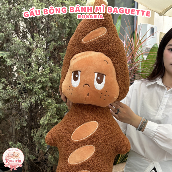 Gấu Bông Baguette 50cm 70cm 90cm – Thú Nhồi Bông Hình Bánh Mì Cute Cao Cấp Ôm Ngủ Siêu Mềm